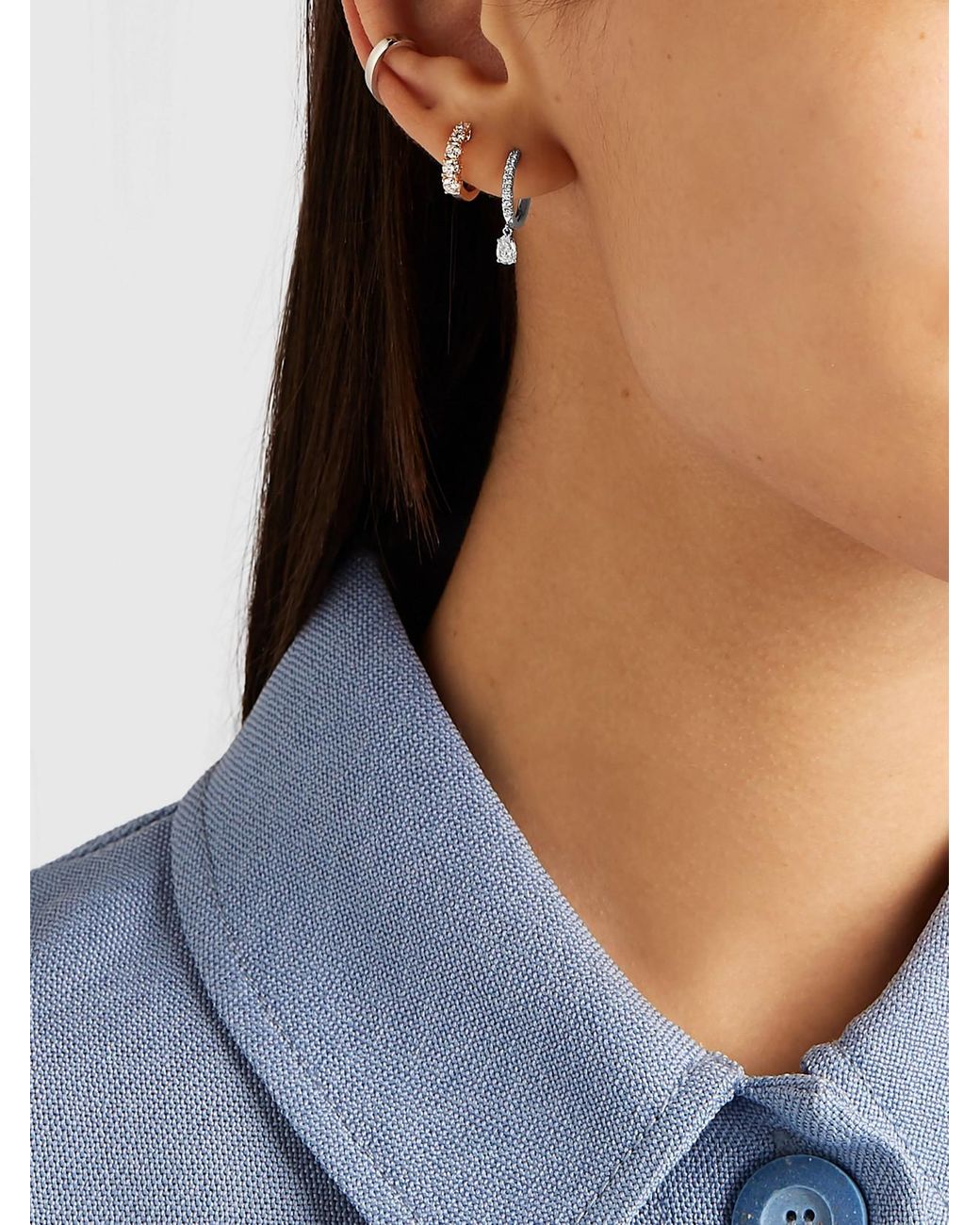 Anita Ko Natural Huggies 18-Karat Diamond Single Earring
