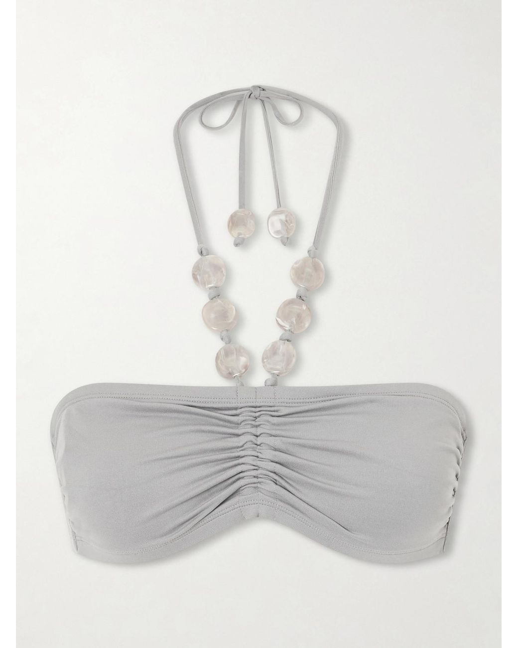 Eres Gray Lana Bead-Embellished Bikini Top