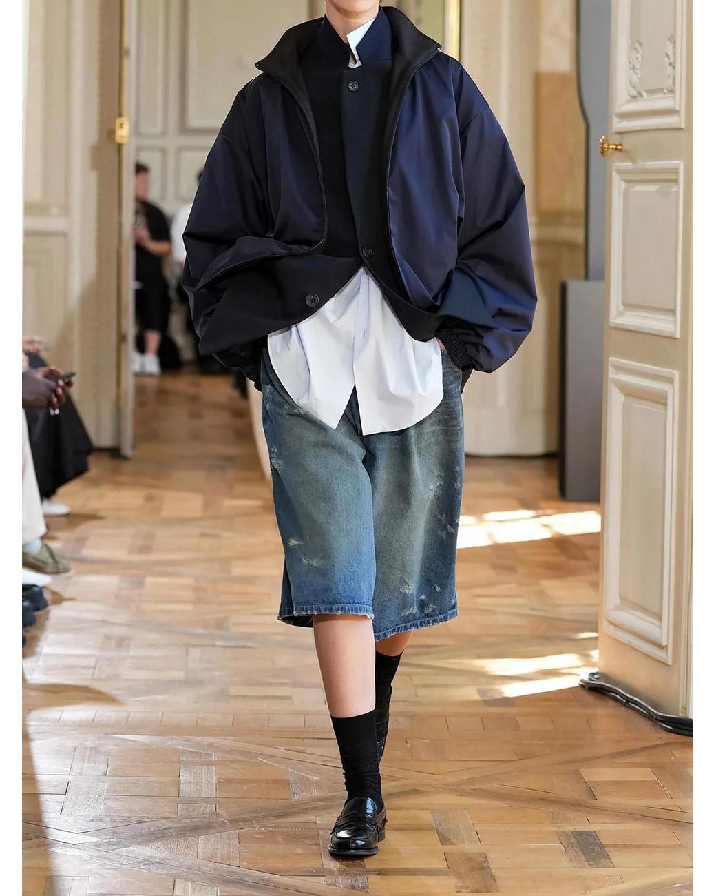Ssstein Blue Distressed Denim Shorts