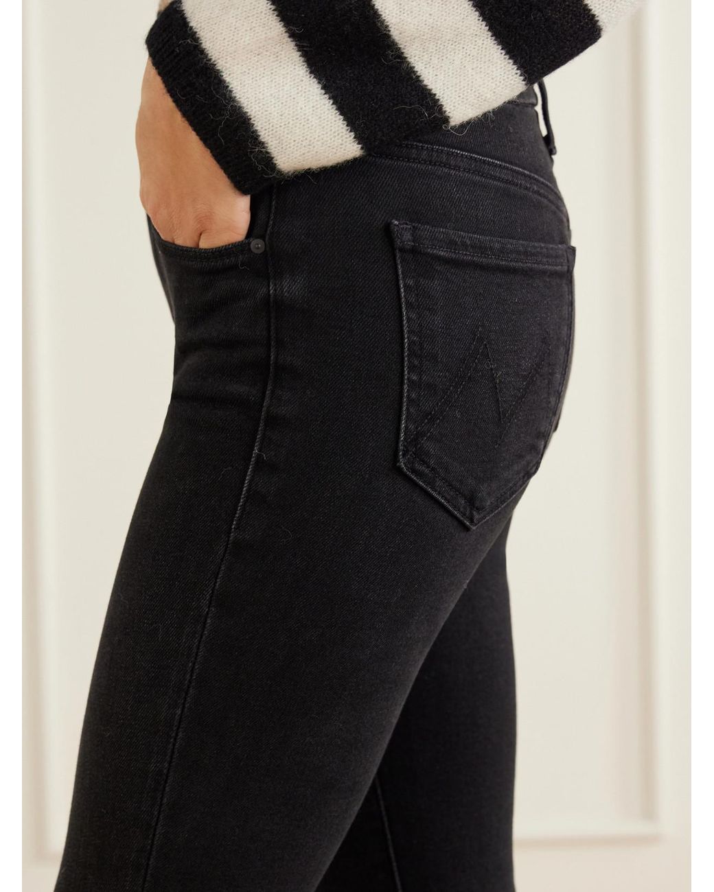 Mother Black The Looker Mid-Rise Skinny Jeans