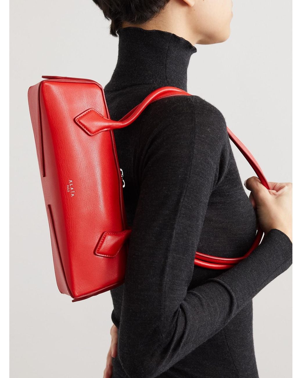 Alaïa Red Le Teckel Small Leather Shoulder Bag