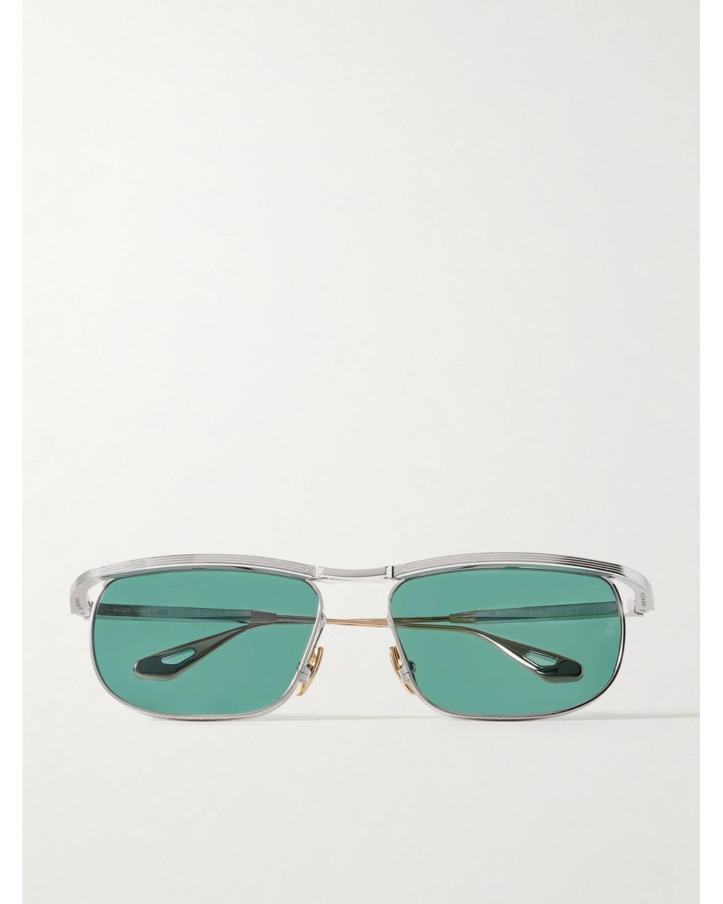 Jacques Marie Mage Green Melville D-Frame- And-Tone Metal Sunglasses