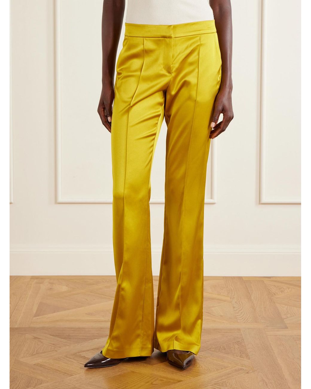 Ilkyaz Ozel Yellow Lenny Satin Pants