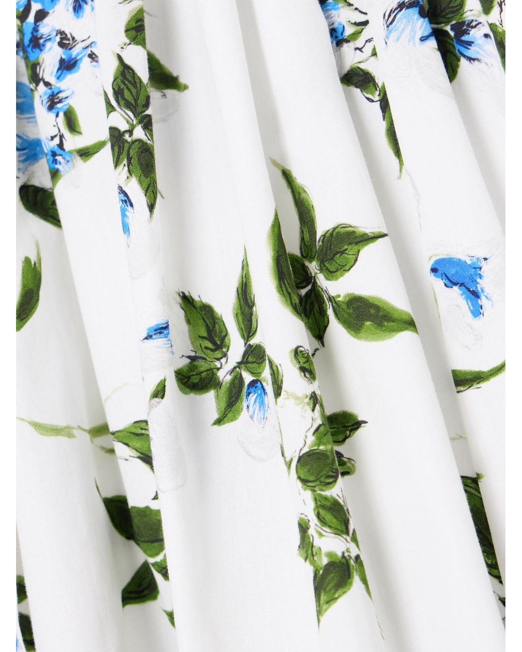 Emilia Wickstead White Eglantine Belted Gathered Floral-Print Cotton-Poplin Mini Dress