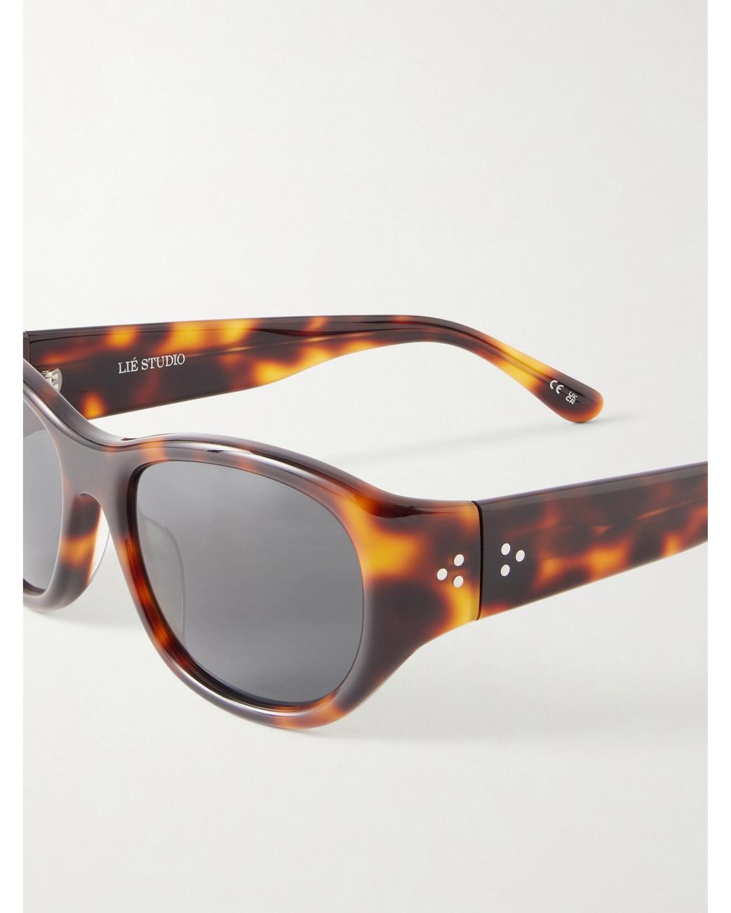 LIE STUDIO Multicolor Lee Oval-Frame Acetate Sunglasses