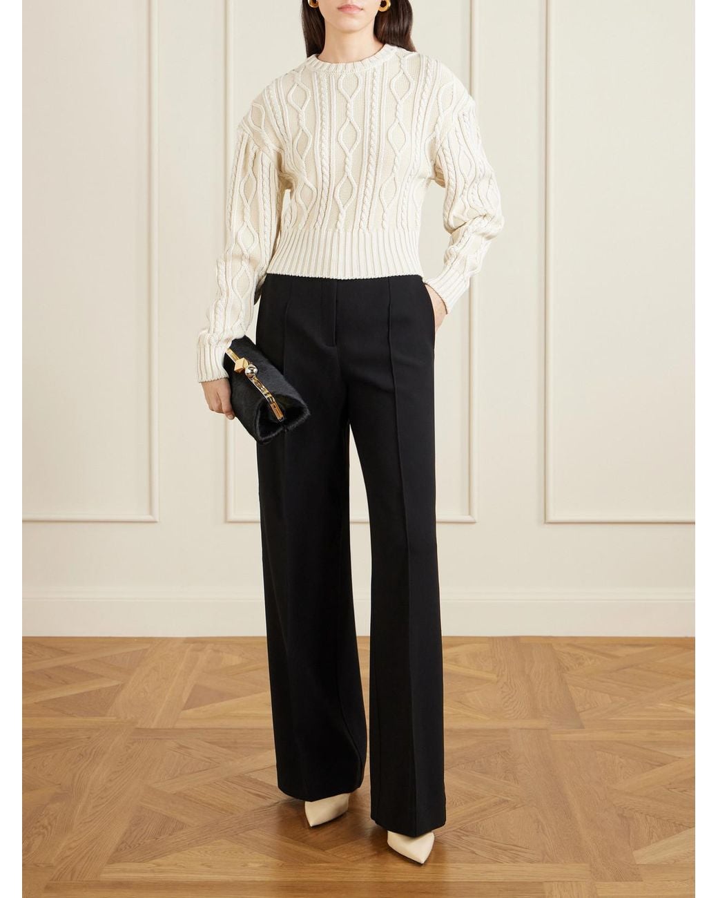 Jacquemus Natural Amelo Cable-Knit Cotton Sweater
