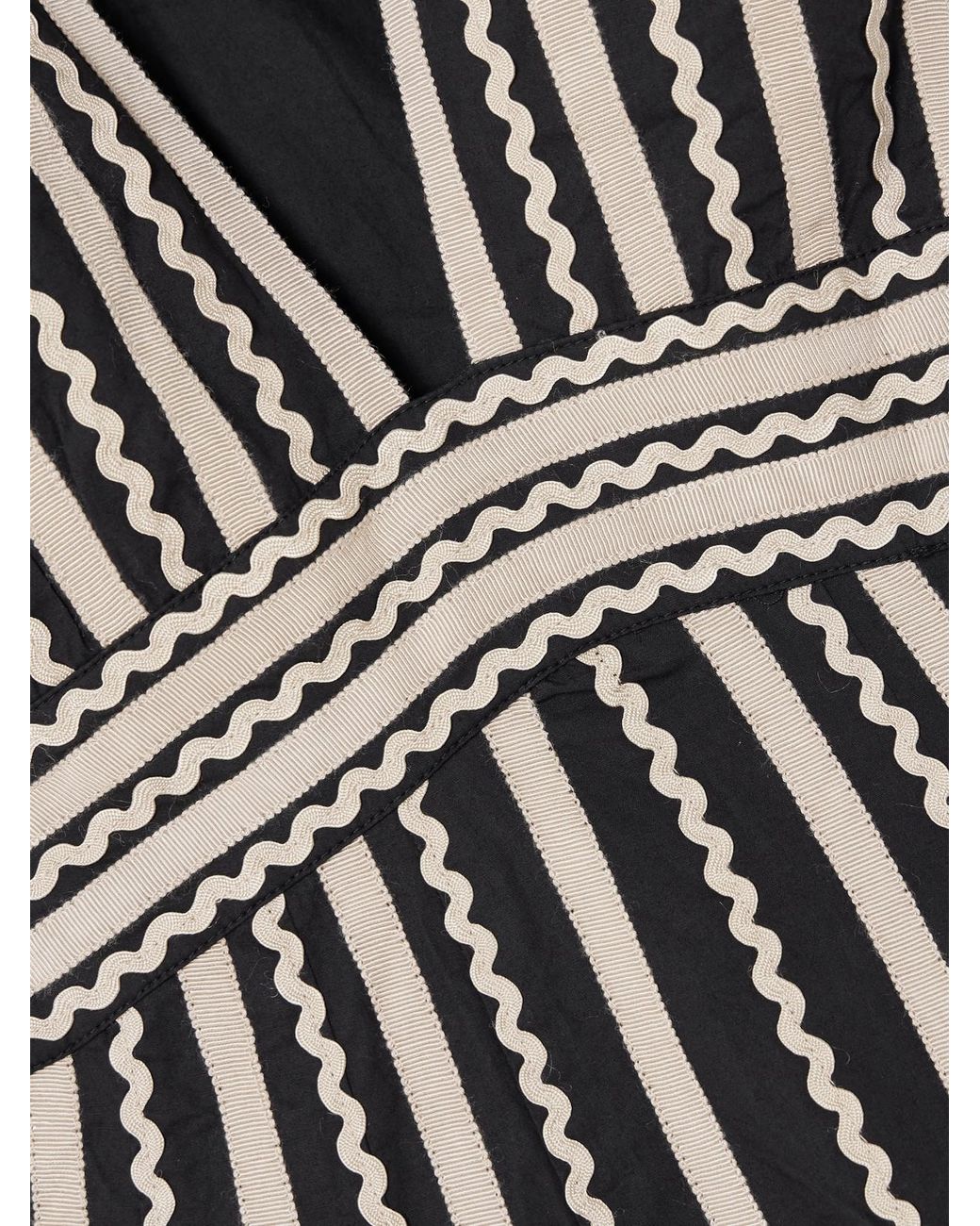 Ulla Johnson White Palermo Ricrac And Grosgrain-Trimmed Cotton-Poplin Midi Dress