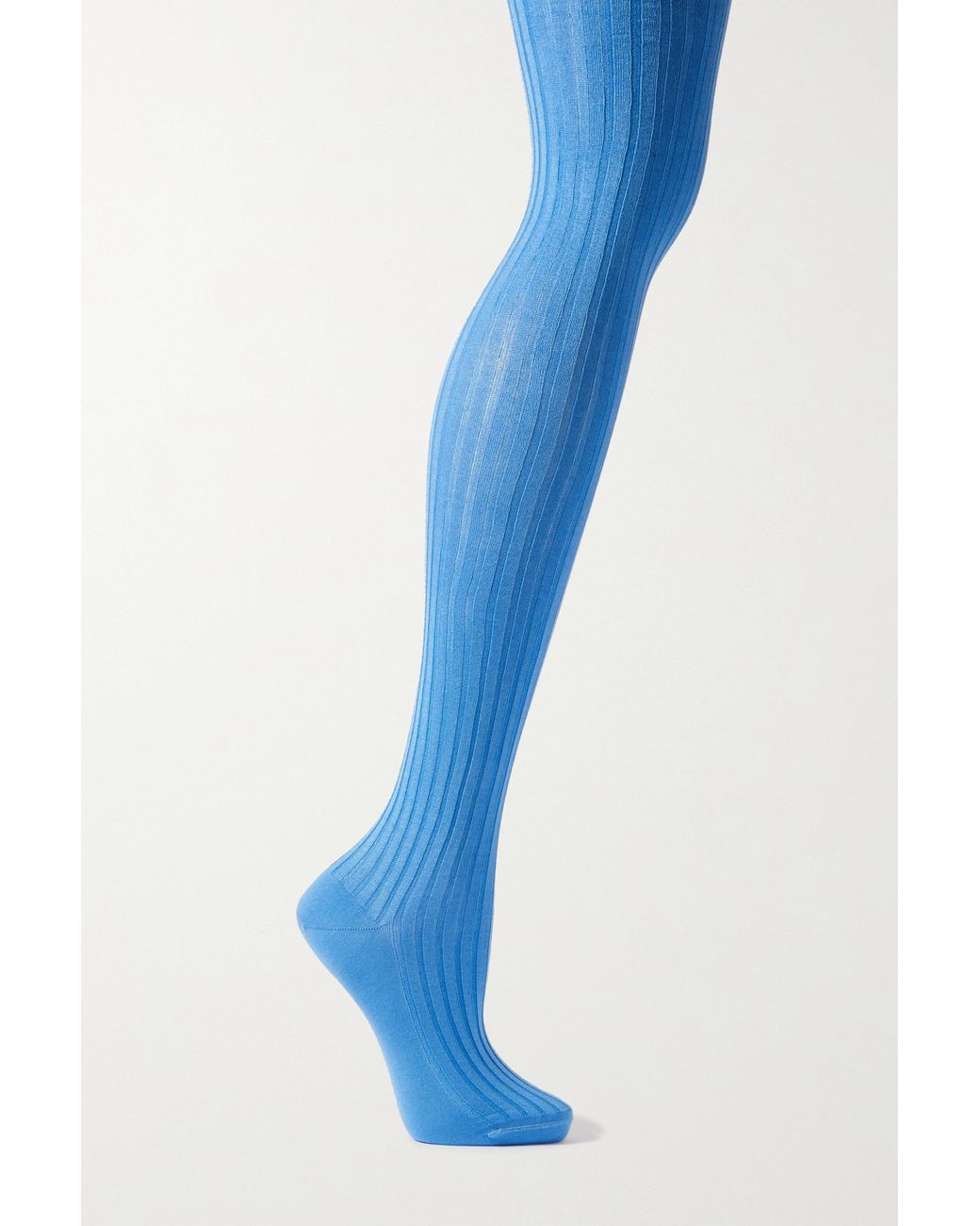 Prada Strumpfhose Aus Gerippter Stretch-seide in Blau | Lyst DE