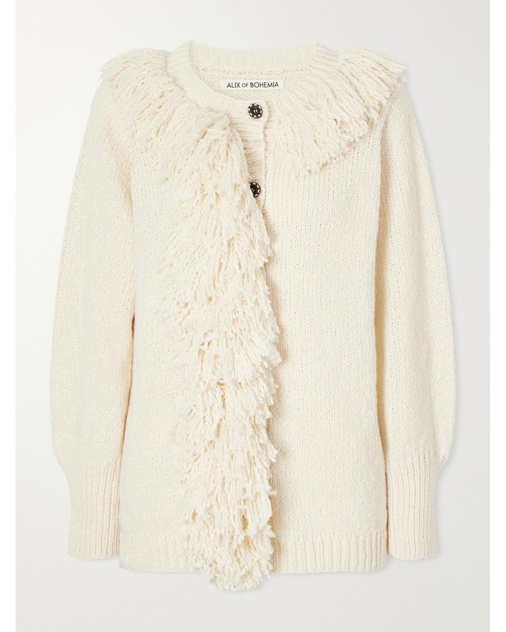 Alix Of Bohemia Natural Sami Fringed Cotton Cardigan