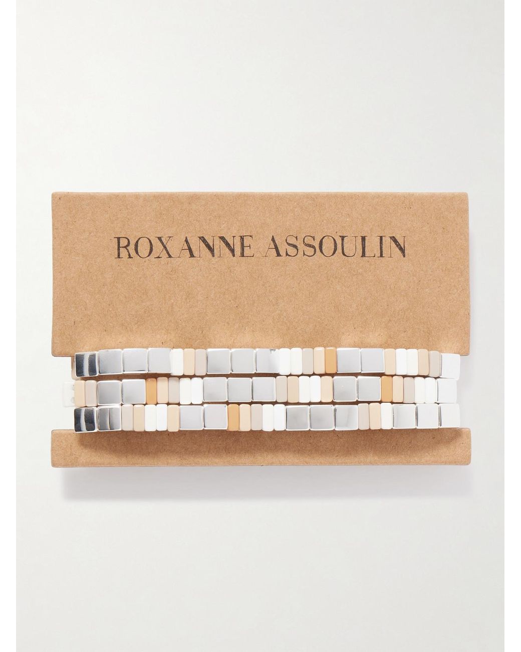 Roxanne Assoulin Natural The Quiet Time Set Of Three-Tone Enamel Bracelets