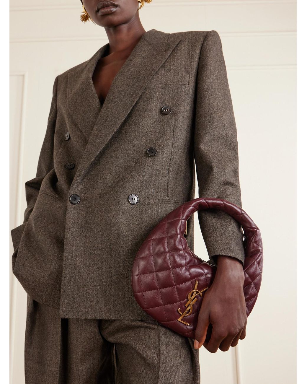 Saint Laurent Pink Icare Matelassé Leather Tote