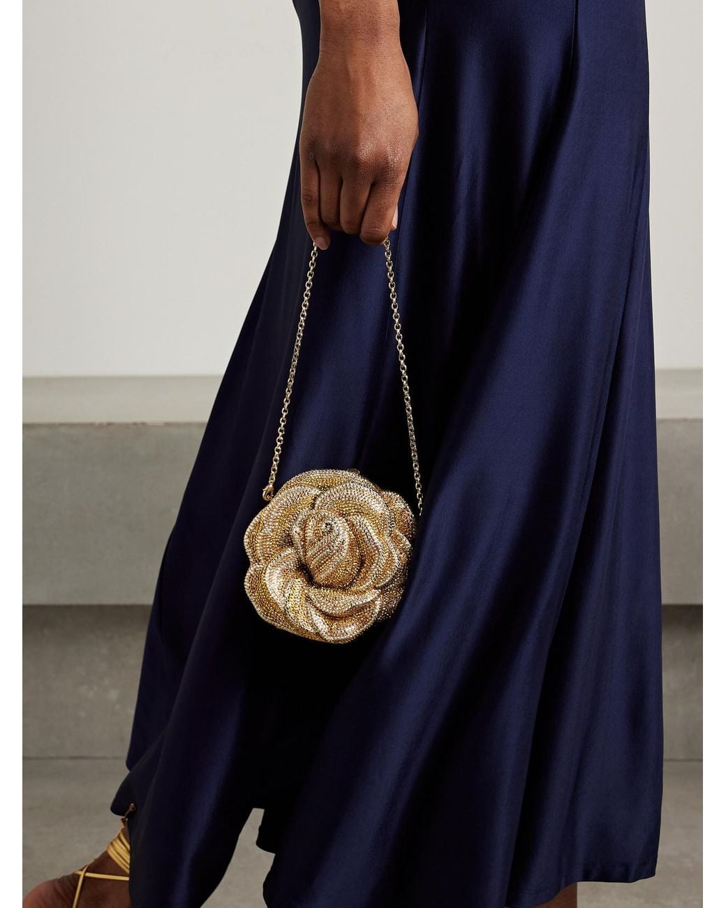 Judith Leiber Natural Golden Rose Crystal-Embellished-Tone Clutch