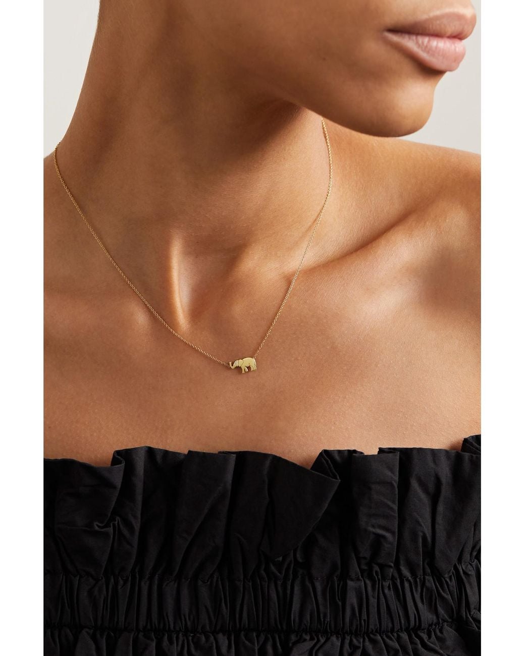 Jennifer Meyer Natural Mini Elephant 18-Karat Diamond Necklace