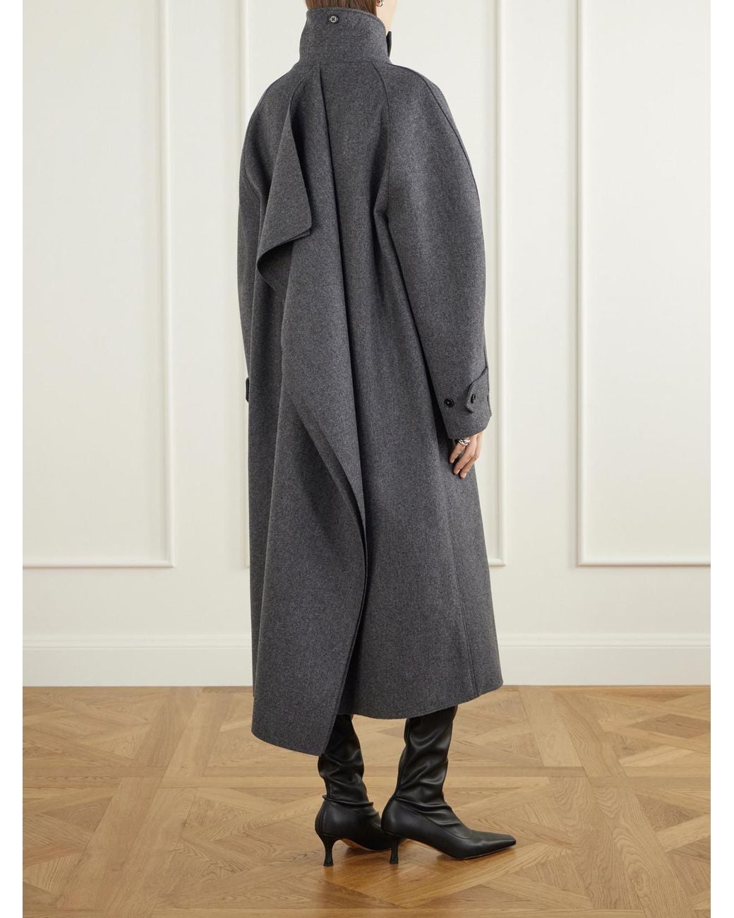 Jil Sander Gray Wool-Blend Coat