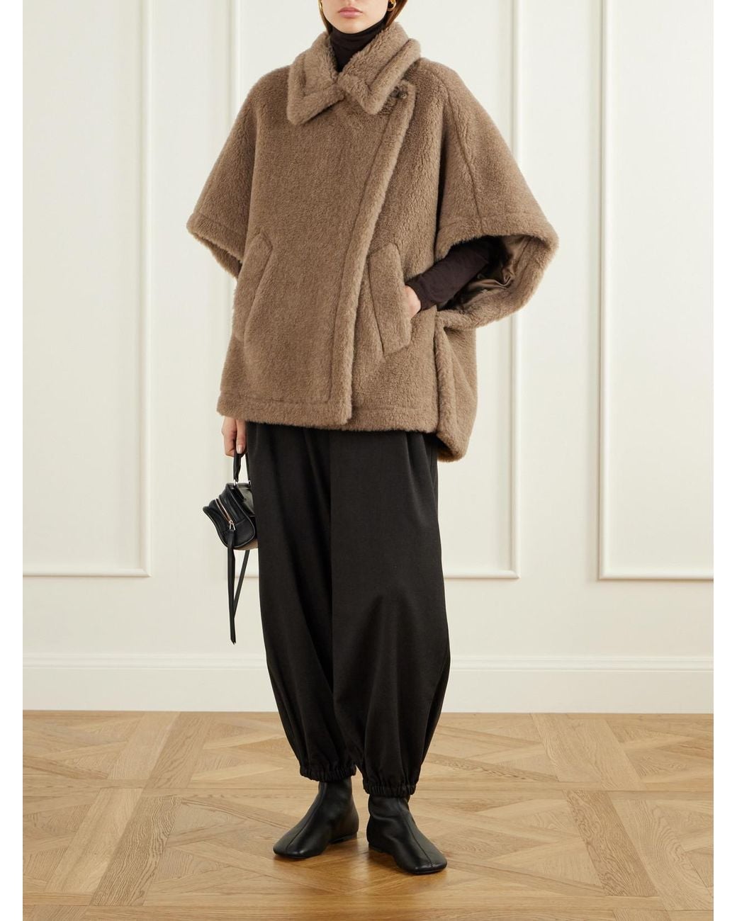 Max Mara Natural Alpaca, Cashmere And Silk-Blend Cape