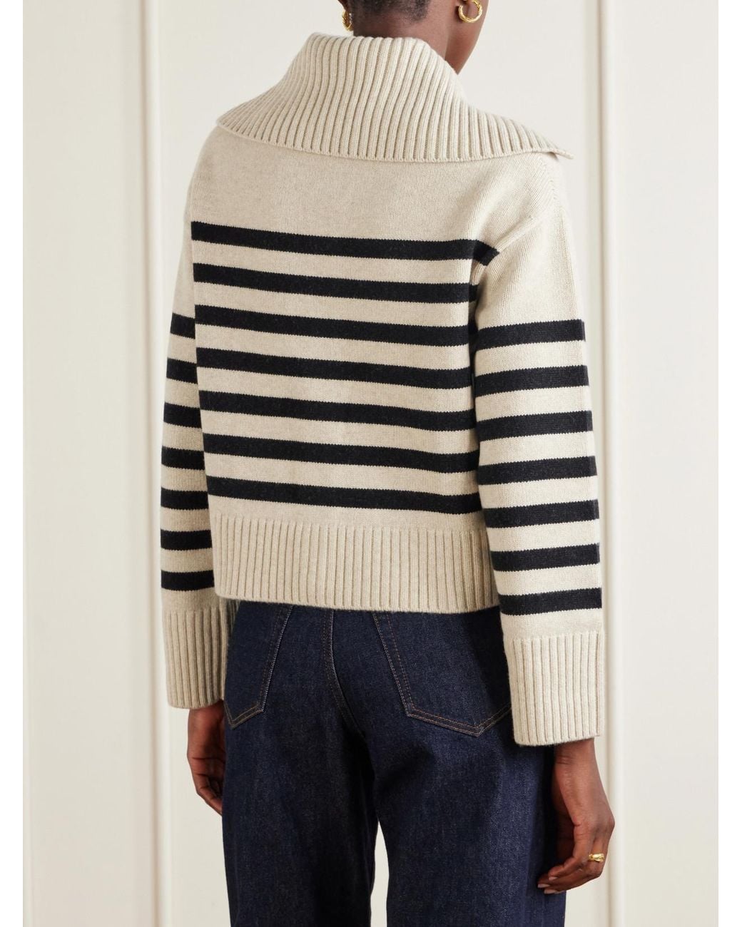 Altuzarra Natural Rainger Striped Wool-Blend Cardigan