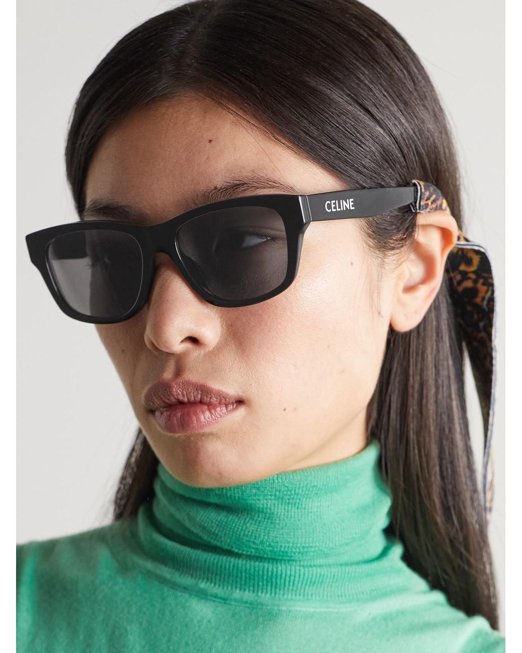 Céline Black Square-Frame Acetate Sunglasses
