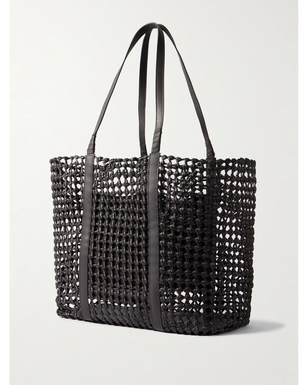 Staud Black Getaway Knotted Leather Tote