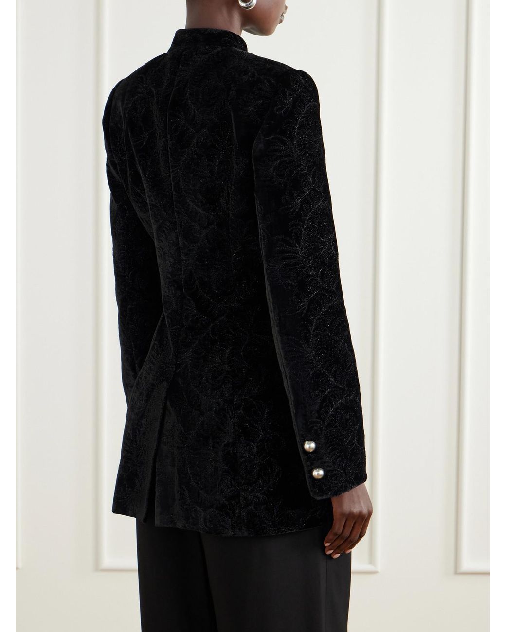 Ann Demeulemeester Black Yana Paisely-Embroidered Velvet Jacket