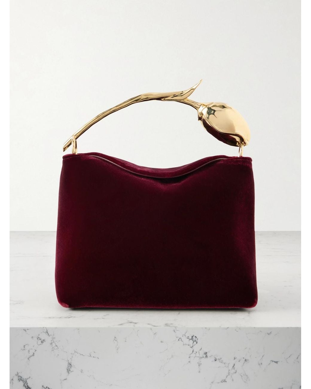 Erdem Red Bloom Mini Velvet Clutch
