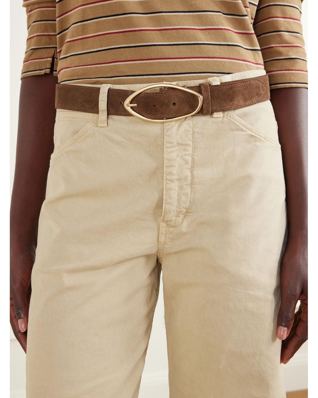Amanu Brown The Skinny Grumeti Suede Belt