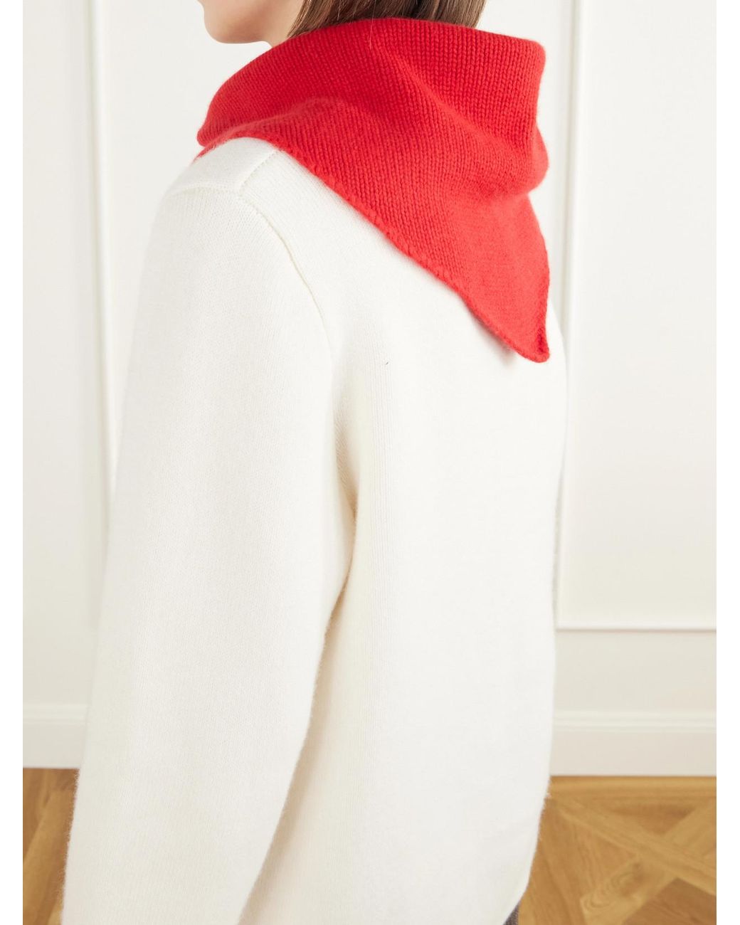 Lisa Yang Red Mairi Cashmere Scarf