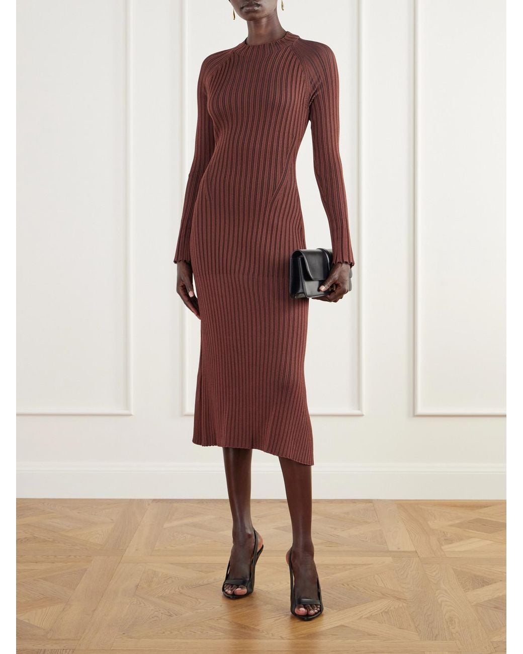 Proenza Schouler Purple Roux Ribbed Midi Dress