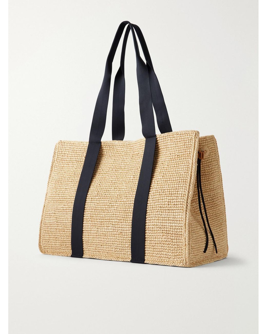 Eres Black Faux Raffia Tote Bag