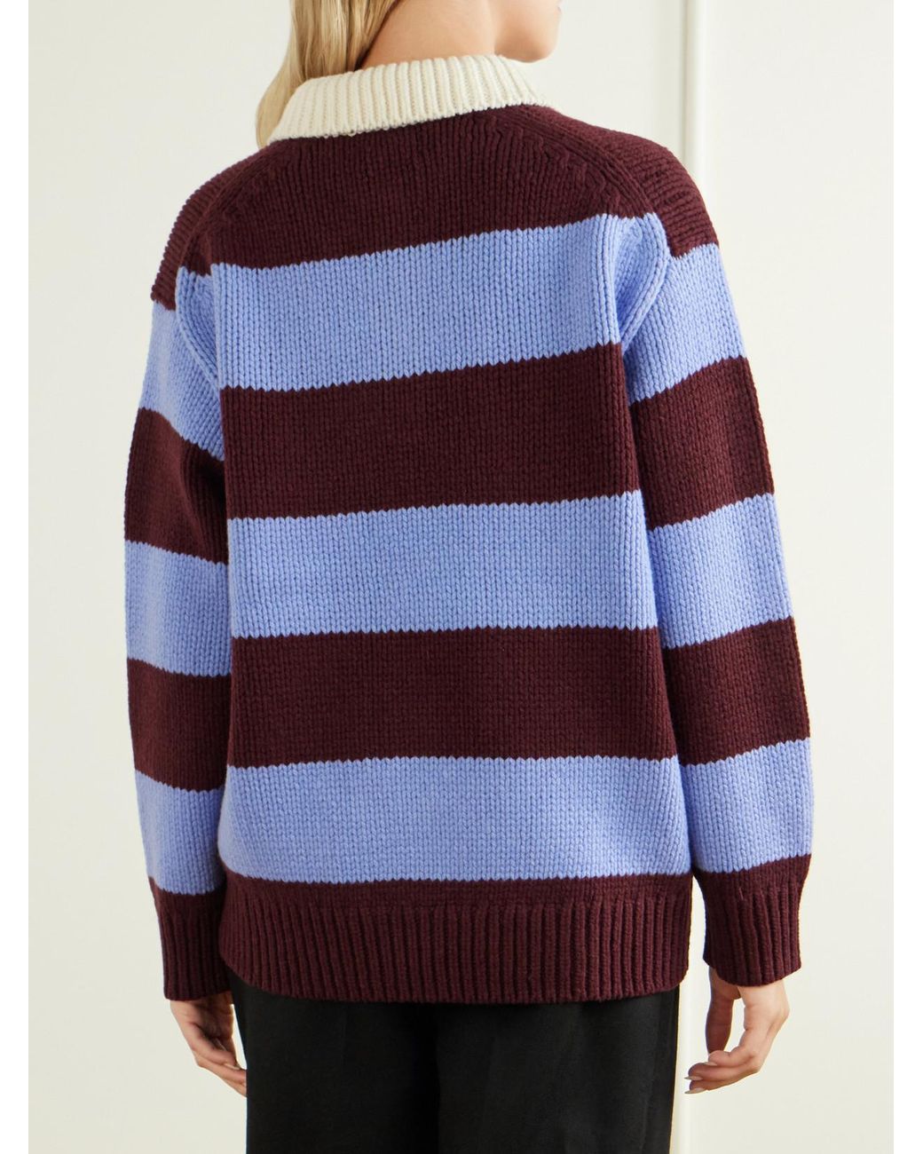Polo Ralph Lauren Logo-Embroidered Striped Wool-Blend Polo Sweater