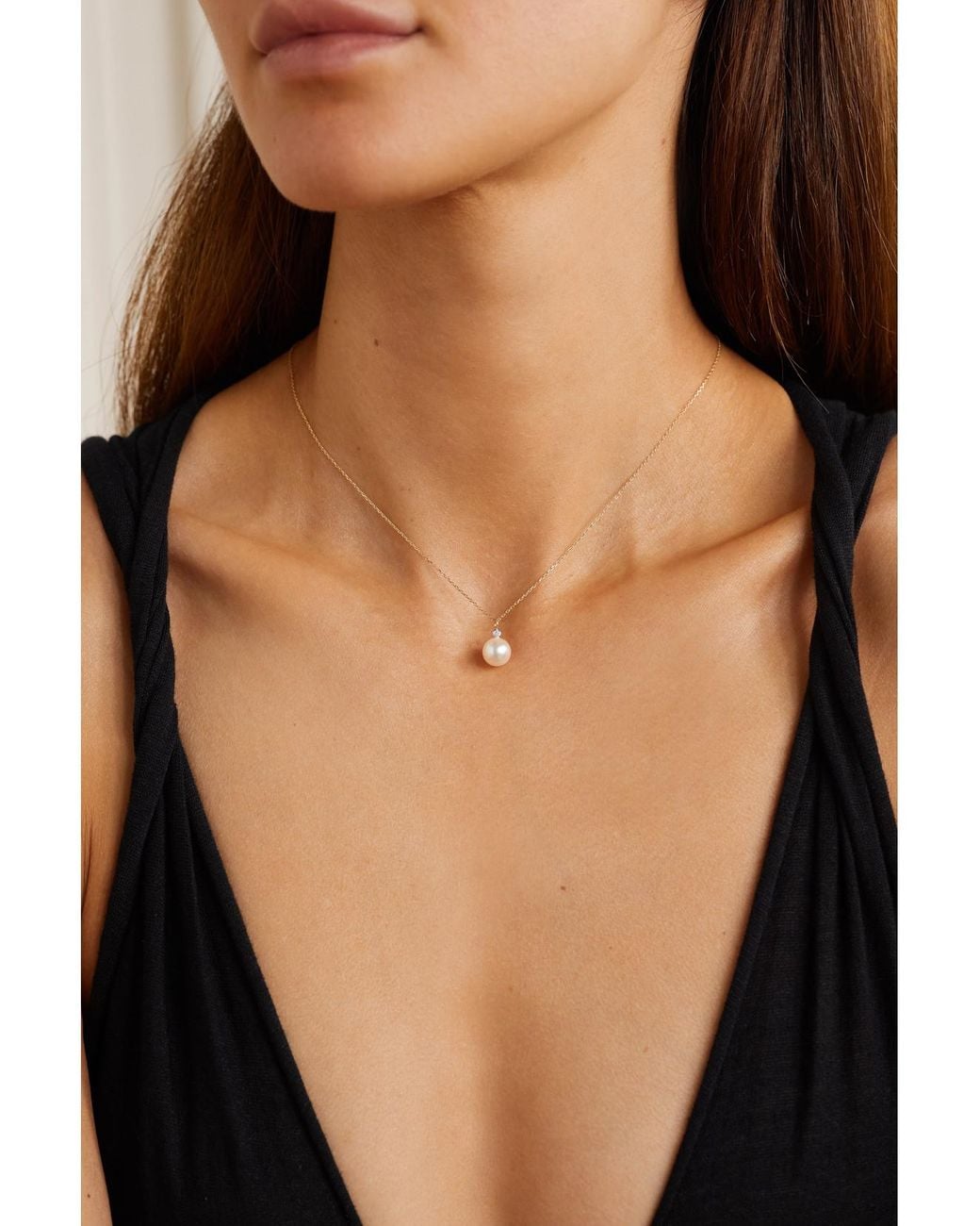 Mateo Natural 14-Karat, Pearl And Diamond Necklace