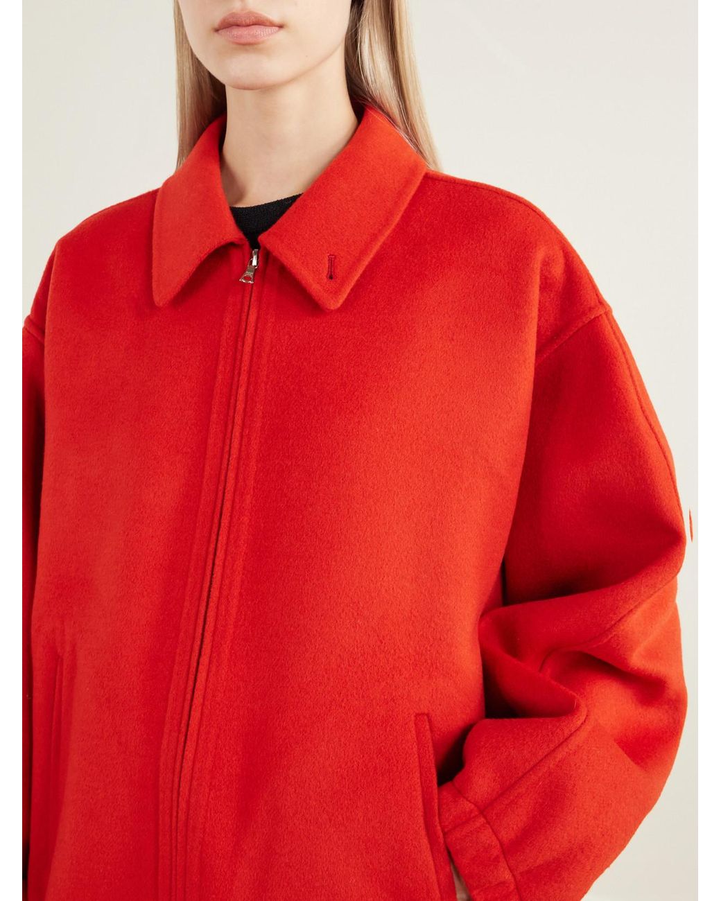 Ssstein Red Double-Faced Wool-Blend Jacket