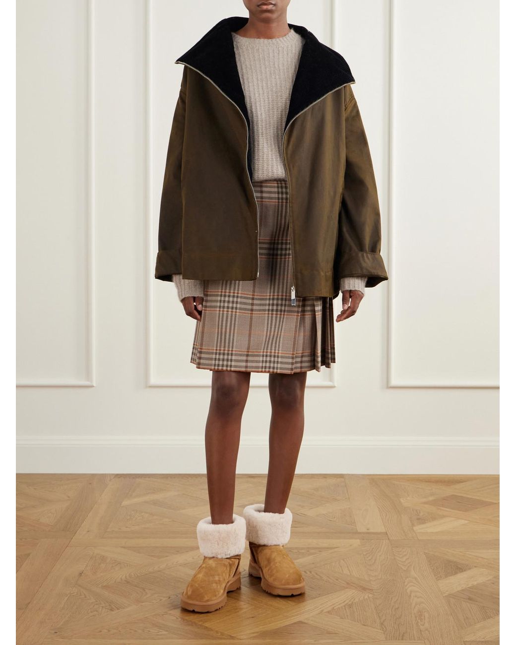 Burberry Natural Shearling-Trimmed Suede Ankle Boots
