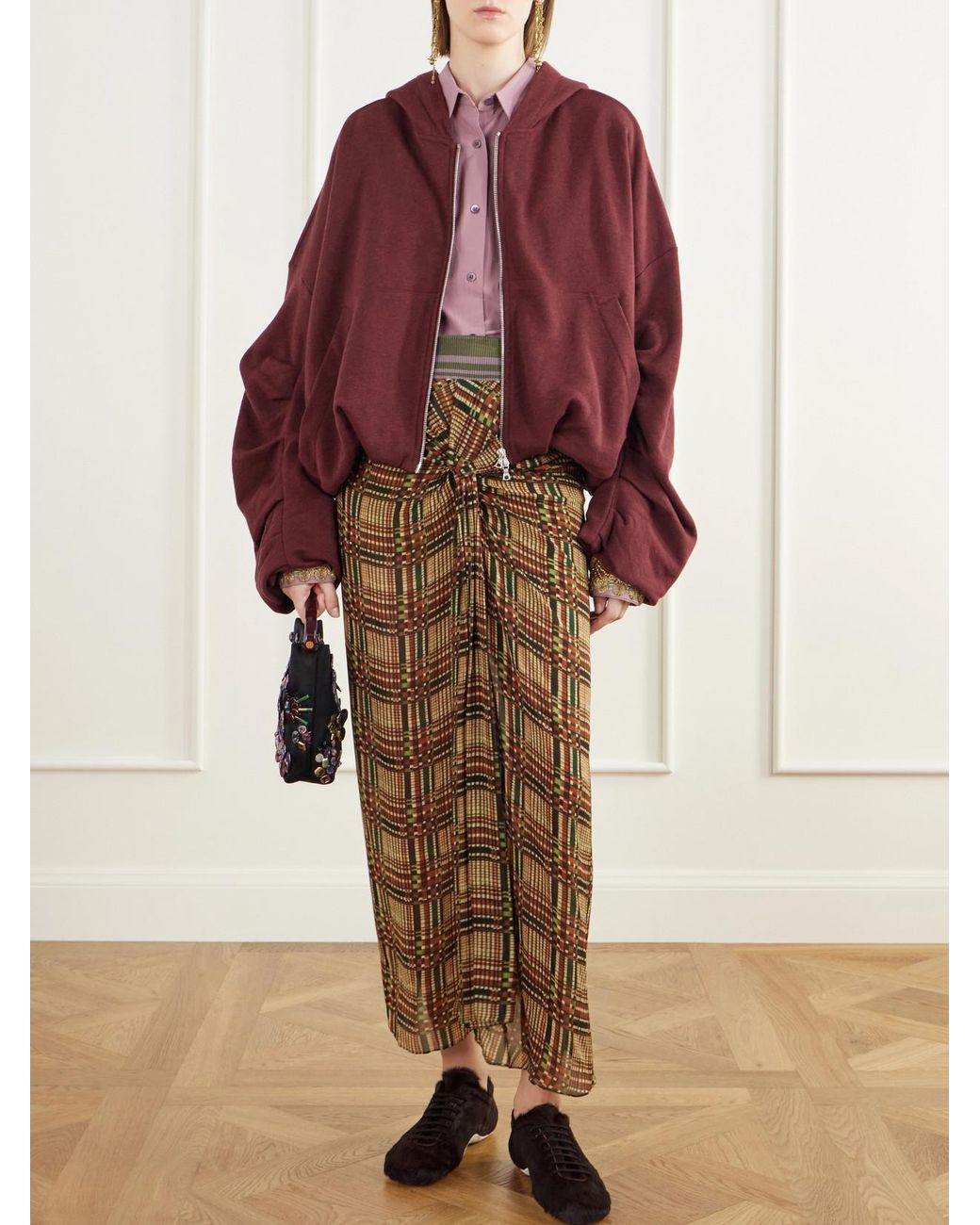 Dries Van Noten Brown Calf-Hair Sneakers