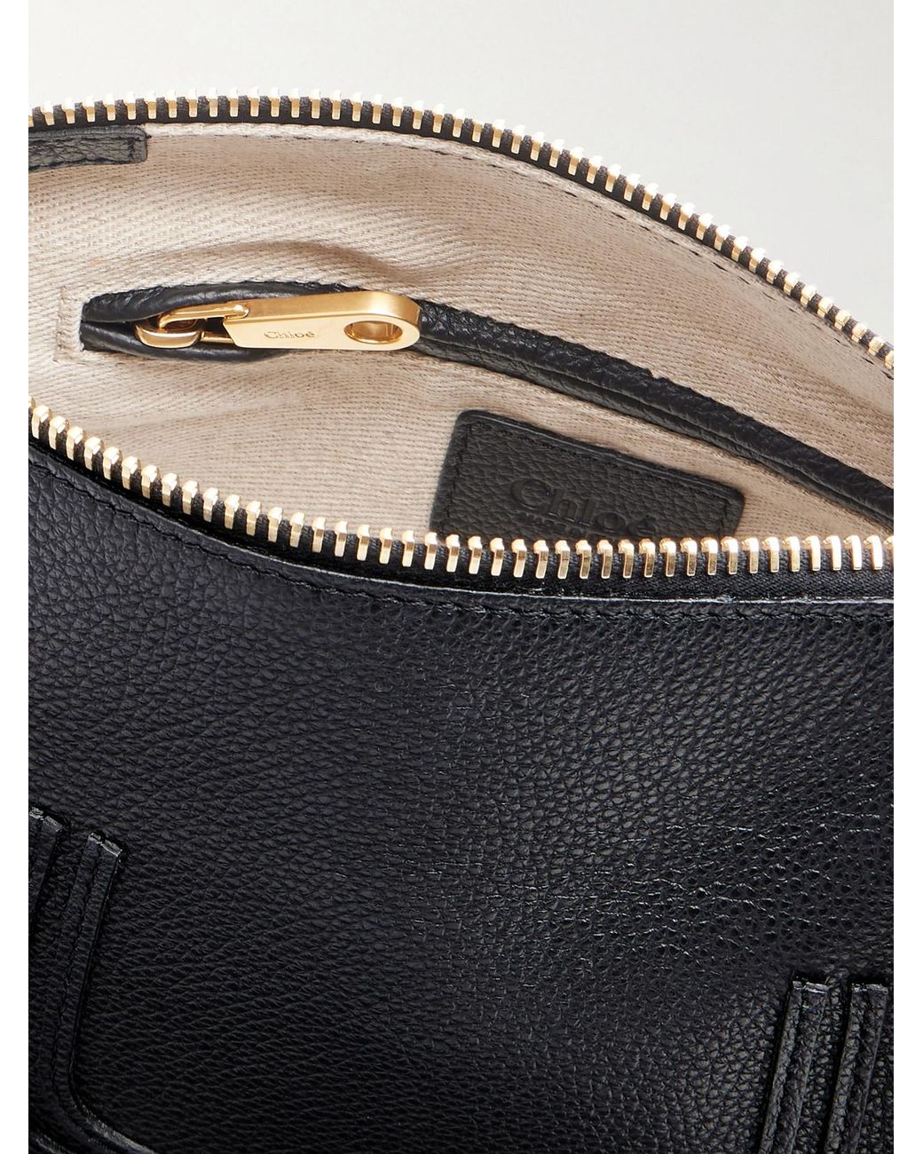 Chloé Black Marcie Textured-Leather Top-Handle Bag