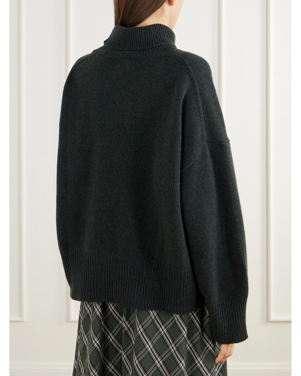 SKALL Black Silene Rib-Trimmed Wool Turtleneck Sweater