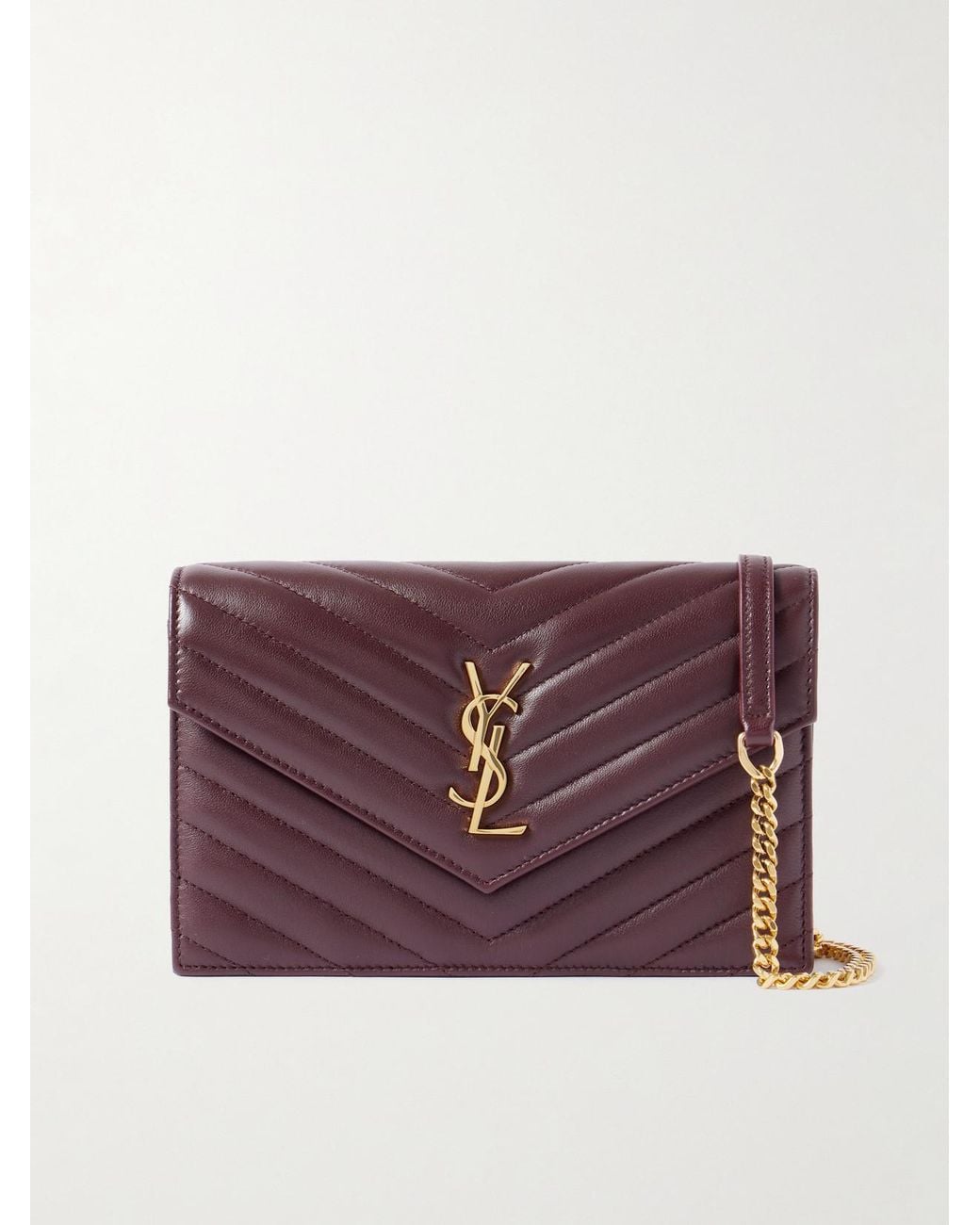 Saint Laurent Purple Cassandre Matelassé Leather Shoulder Bag
