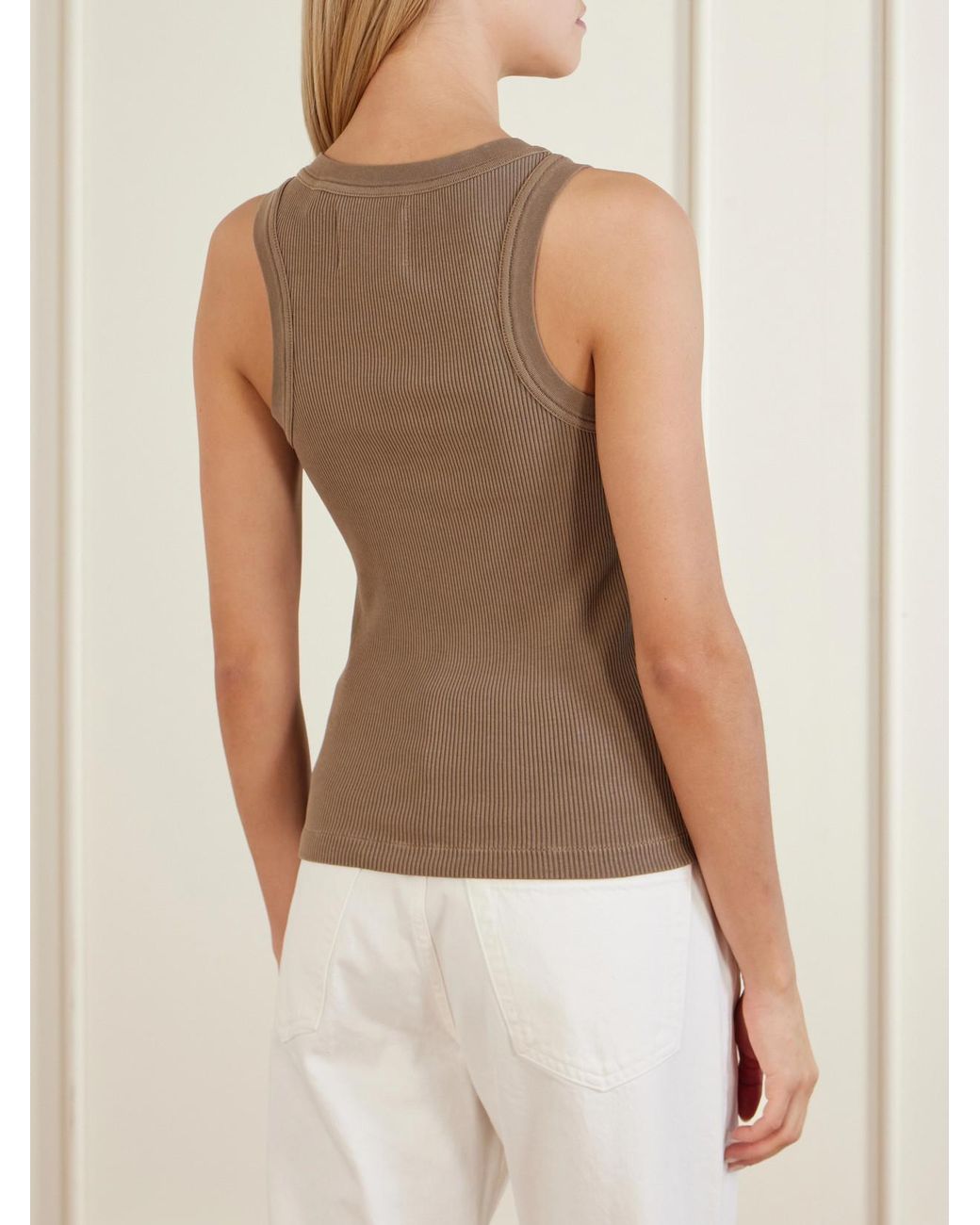Citizens of Humanity Brown Isabel Ribbed Jersey Tank