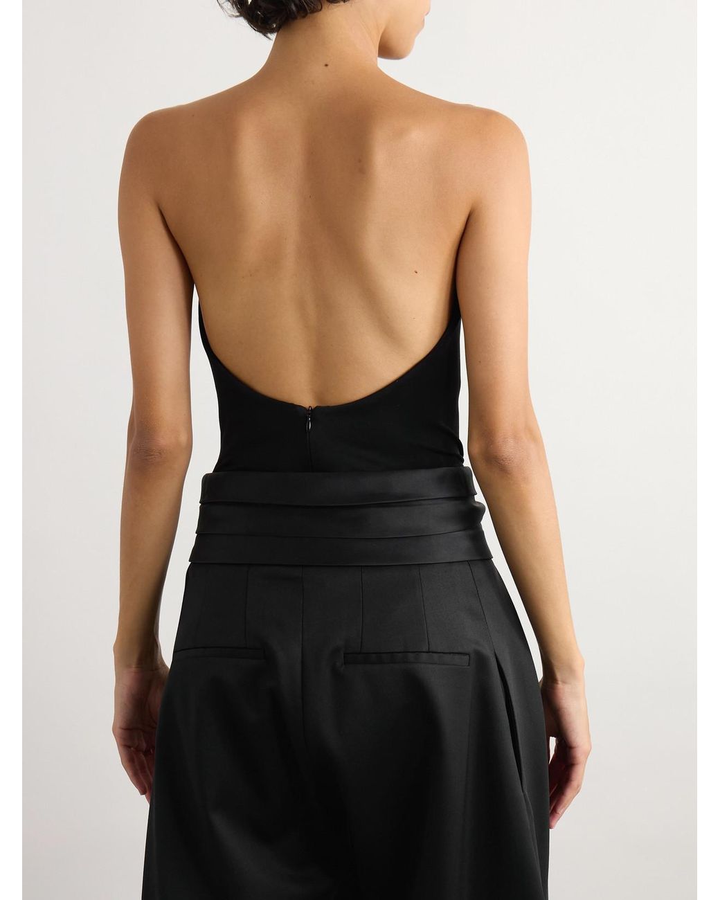 Alaïa Black Strapless Jersey Bodysuit