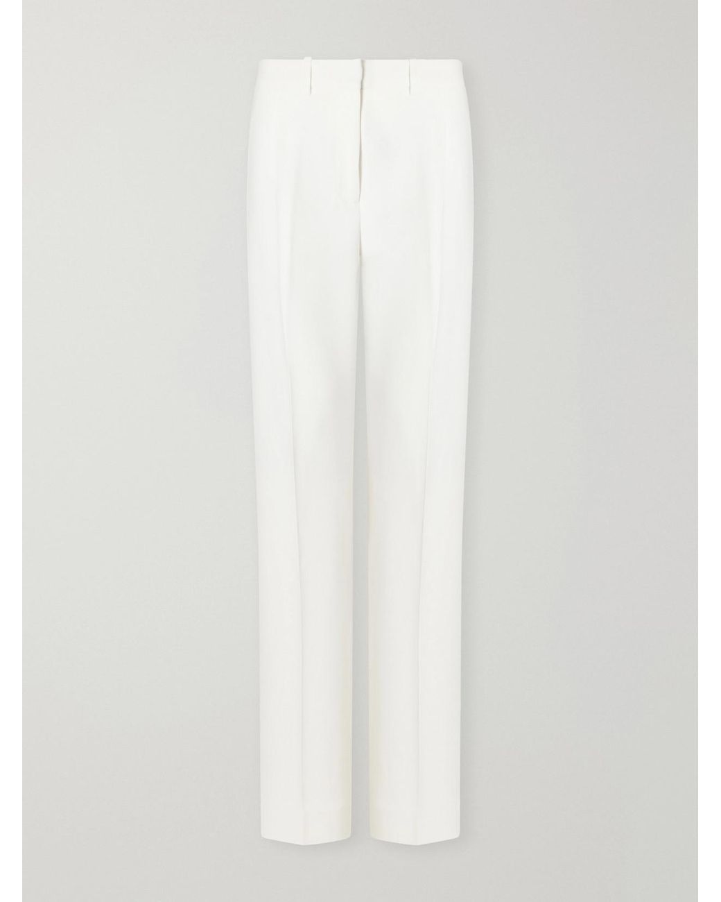 Brandon Maxwell White The Irving Pleated Crepe Tapered Pants