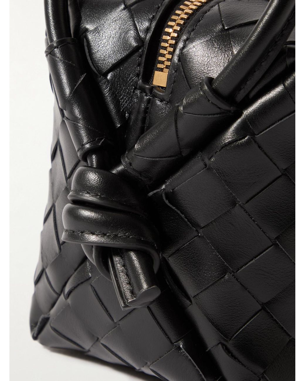 Bottega Veneta Black Avenue Small Intrecciato Leather Shoulder Bag