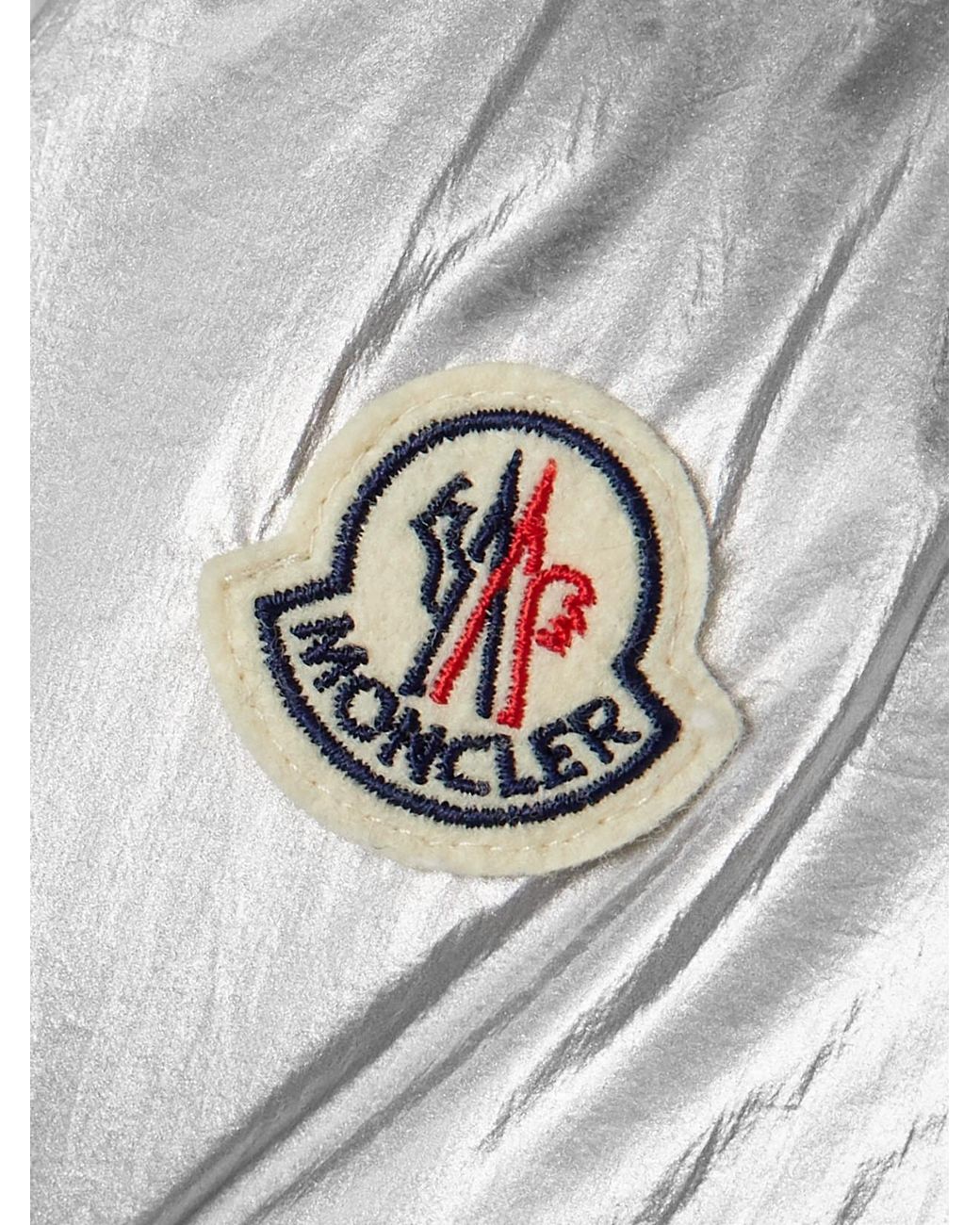Moncler Gray Gaou Hooded Quilted Metallic Shell Down Jacket