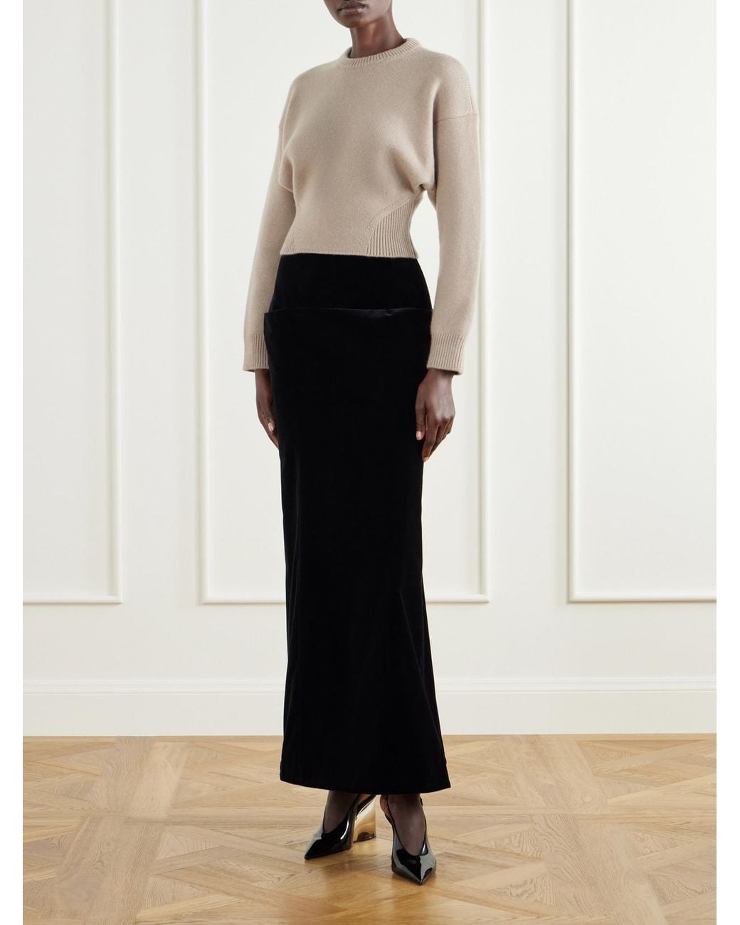 Alaïa Natural Cashmere-Blend Sweater