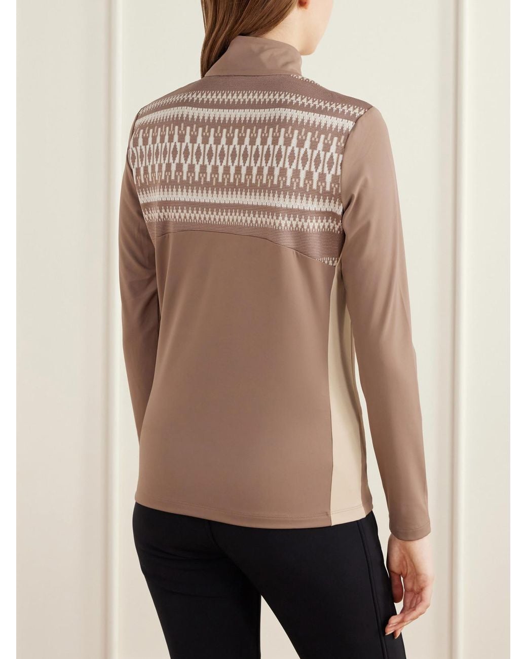 Bogner Brown Joalyn Knit-Detailed Jersey Base Layer
