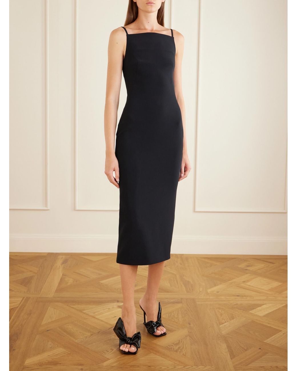 Givenchy Blue Draped Cady Midi Dress