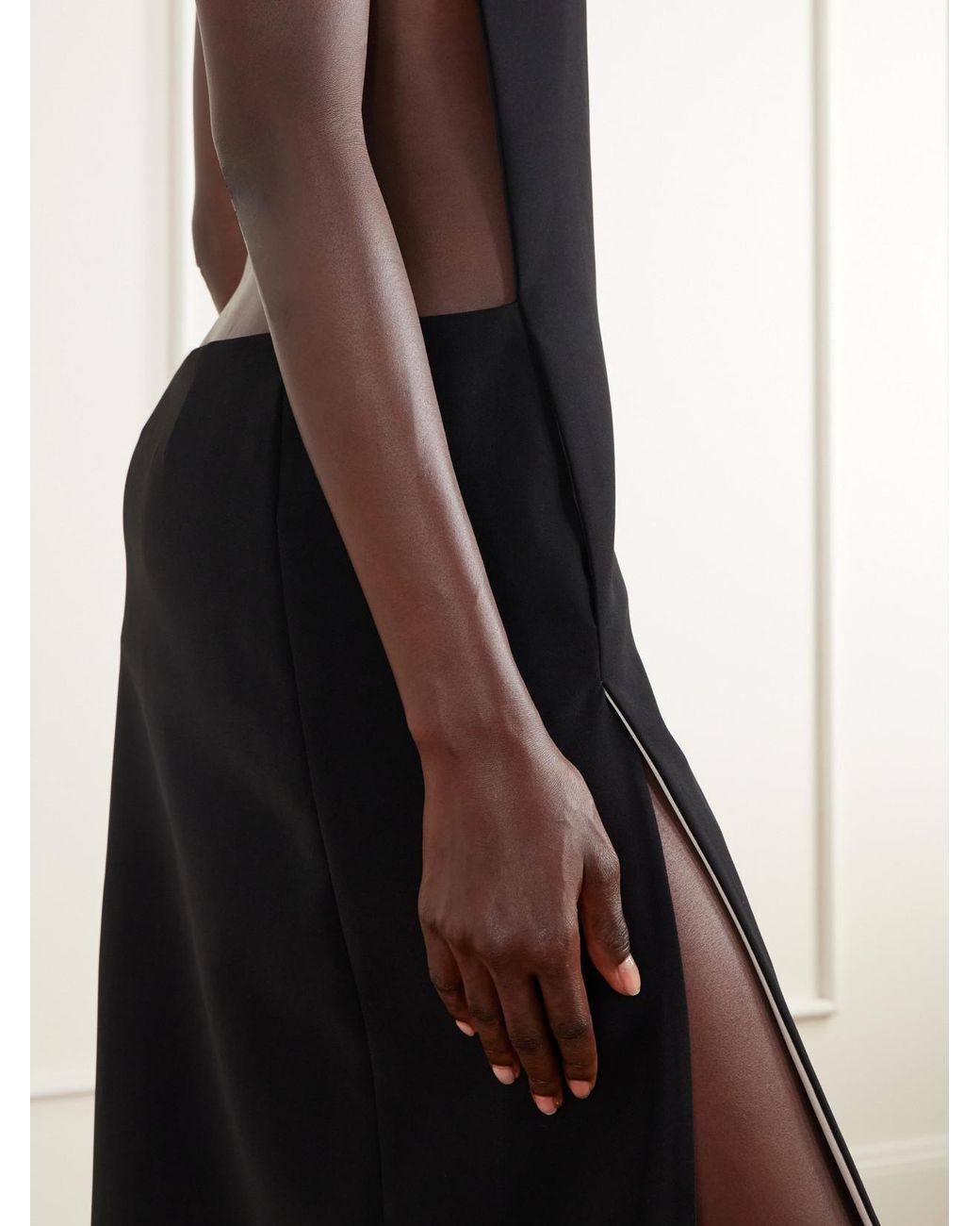 Courreges Black Cut-Out Crepe Maxi Dress
