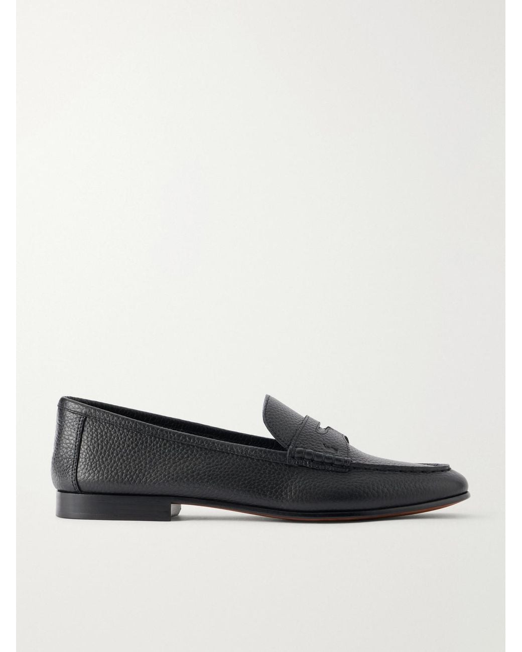 Polo Ralph Lauren Black Pebble-Grain Leather Loafers
