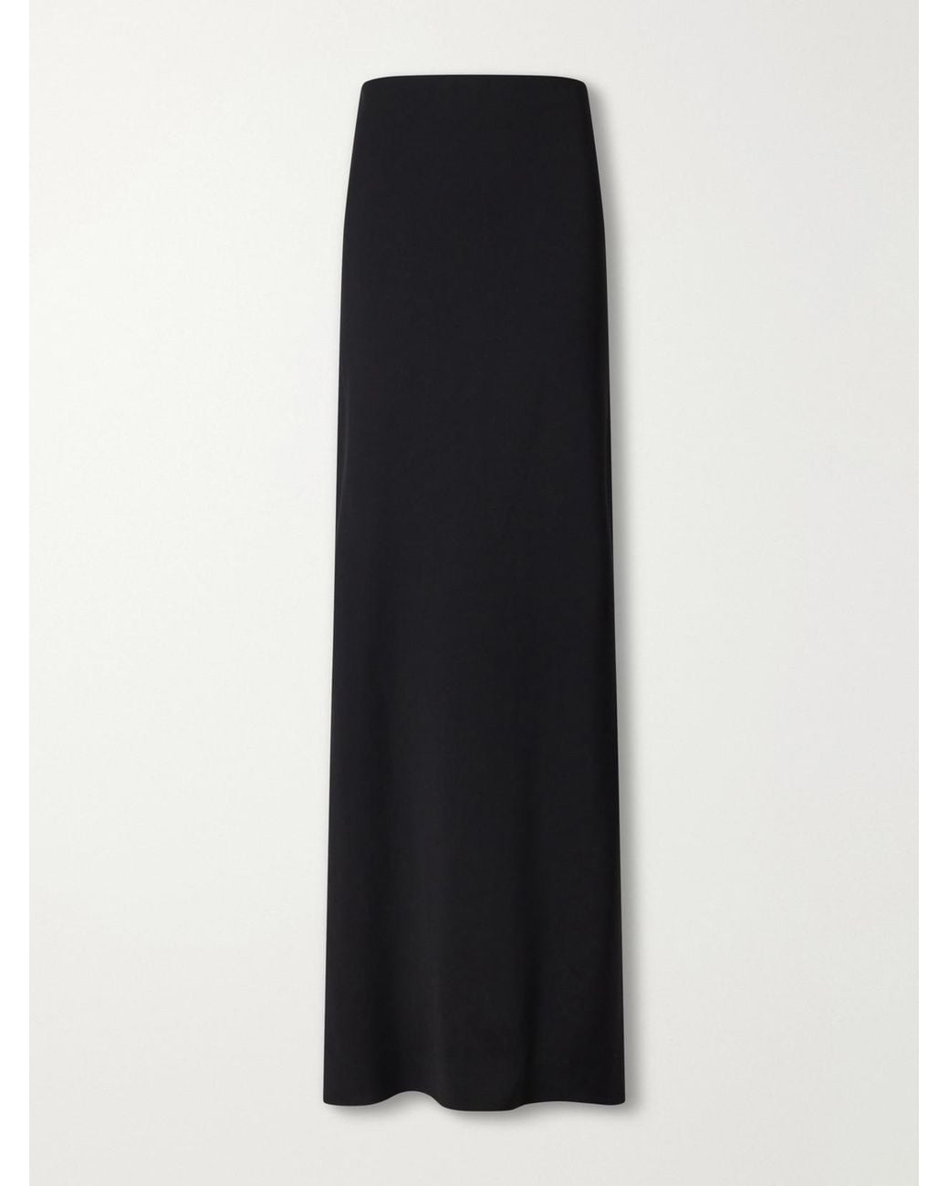 Colleen Allen Black Ruched Stretch-Crepe Maxi Skirt