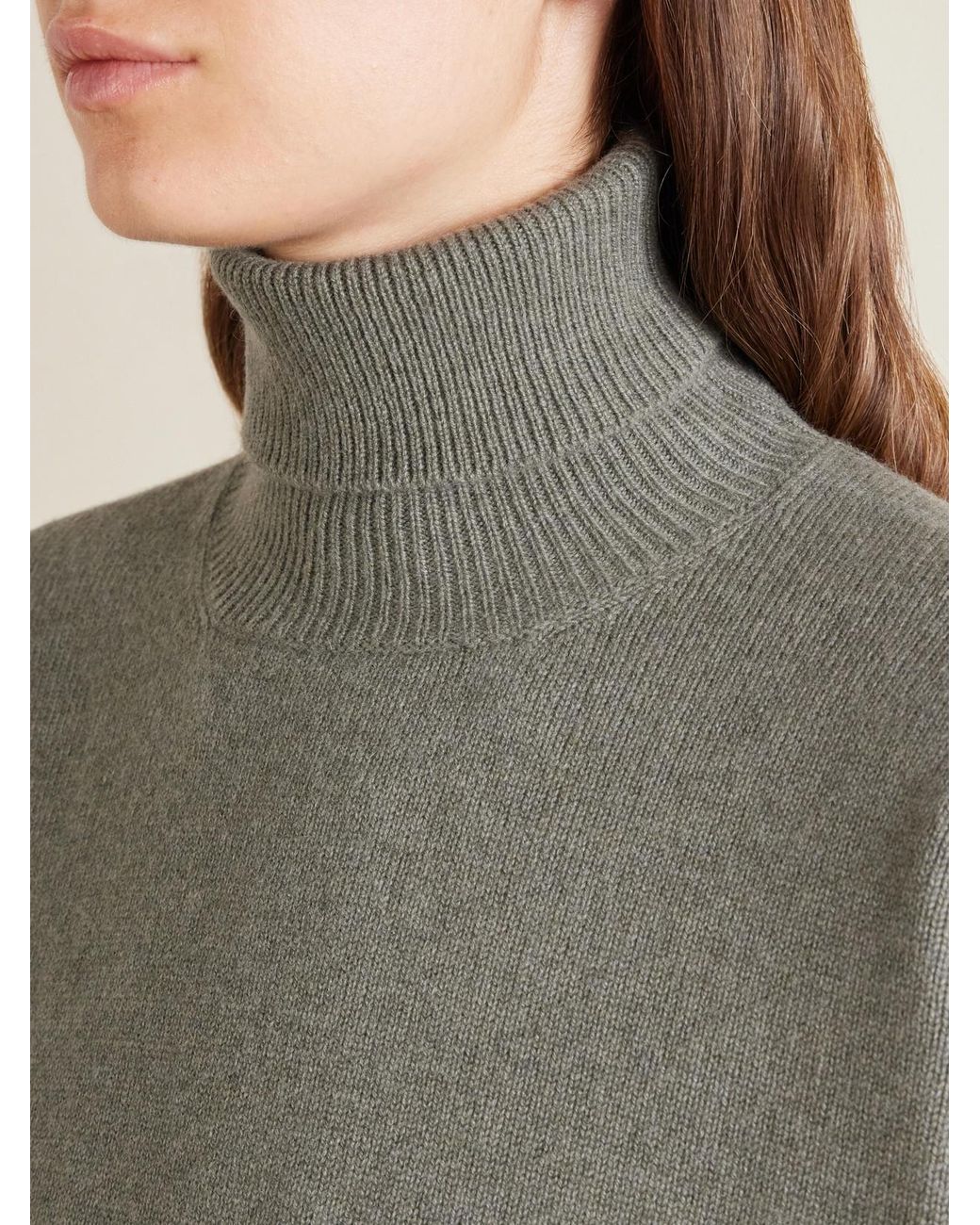 Brunello Cucinelli Gray Cashmere Turtleneck Sweater