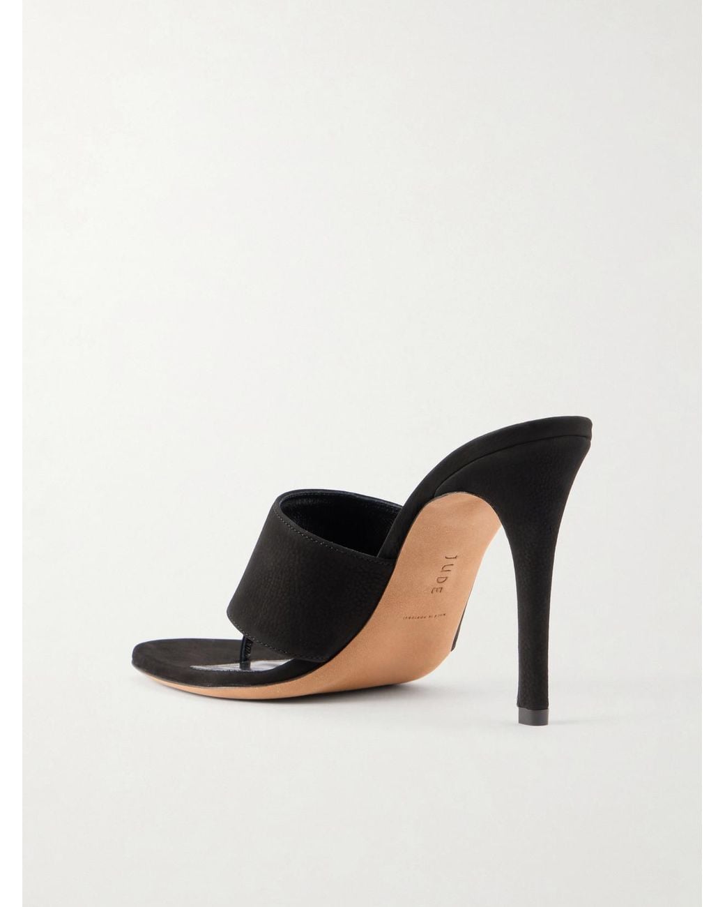 Jude Black Snug Suede Thong Sandals