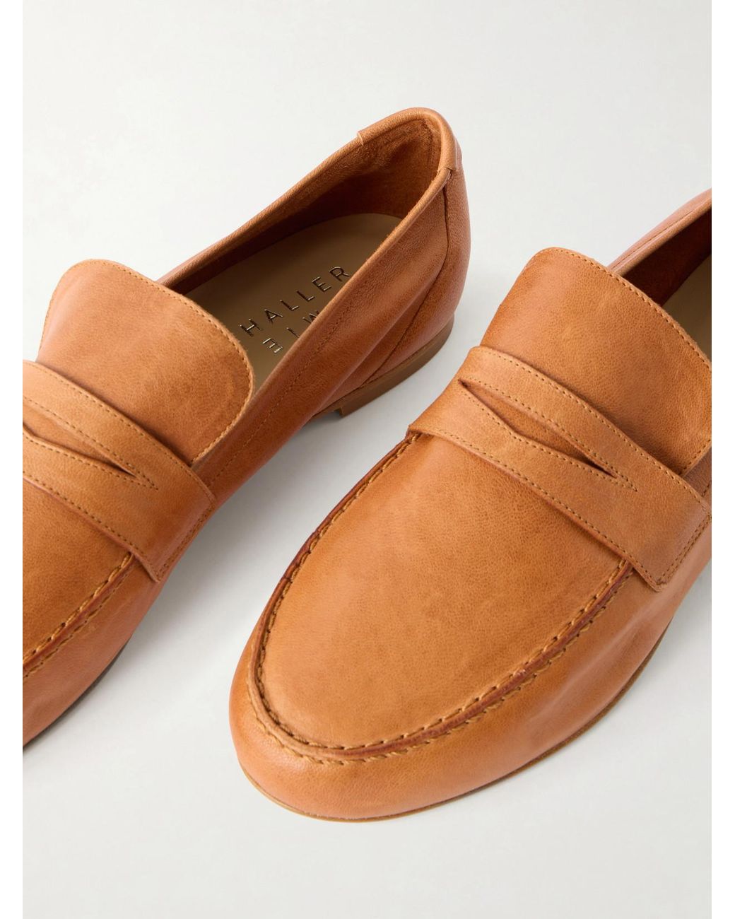 Jamie Haller Metallic Leather Penny Loafers